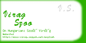 virag szoo business card